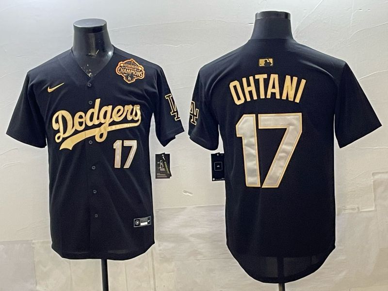Men 2026 Nike Los Angeles Dodgers #17 Ohtani black Game MLB Jersey 07